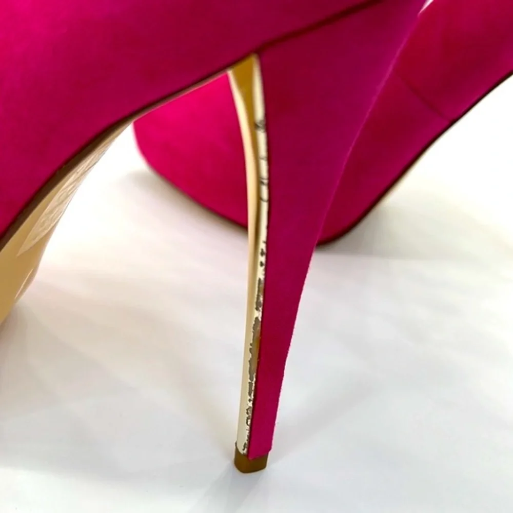 Dolce Vita Hot Pink Suede Platform Stiletto Shoes, Size 7.5